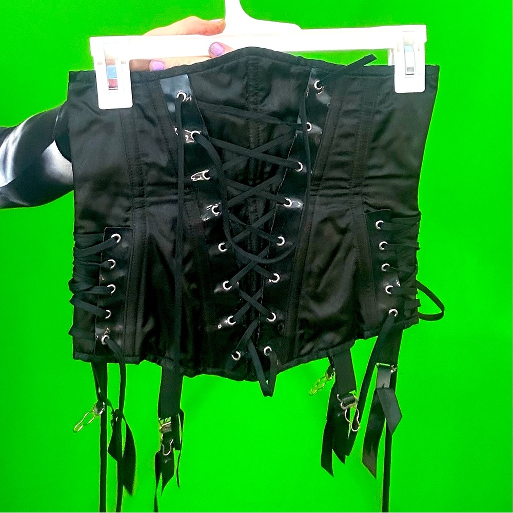 Bodice/Corset, Lace-Up with Thigh-High Stocking Clips